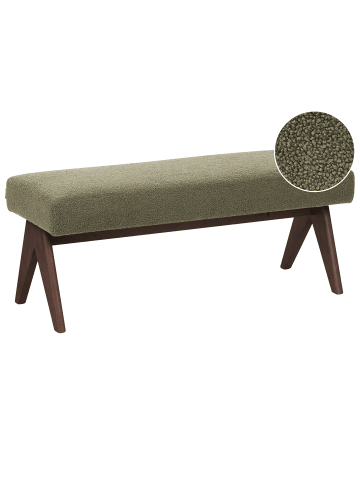 Beliani Bettbank TAMRE in Grün/Braun - (W) 118 x (H) 48 x (L) 46 cm