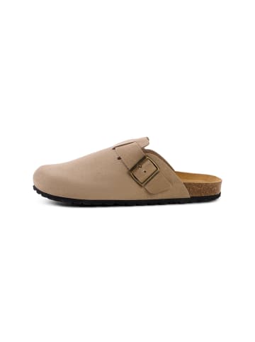 Camel Active Leder Pantolette mit Korkfußbett in Beige