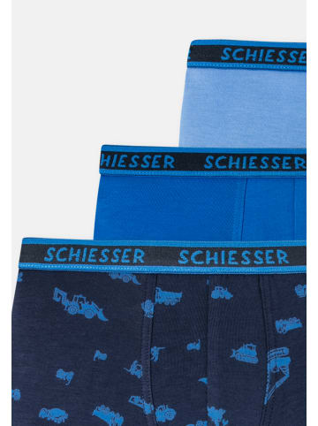 Schiesser Retro Short / Pant Kids Boys 95/5 Organic Cotton in Blau gemustert