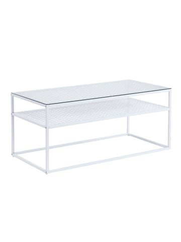 FineBuy Couchtisch in Weiß / Glas / 100x50x45