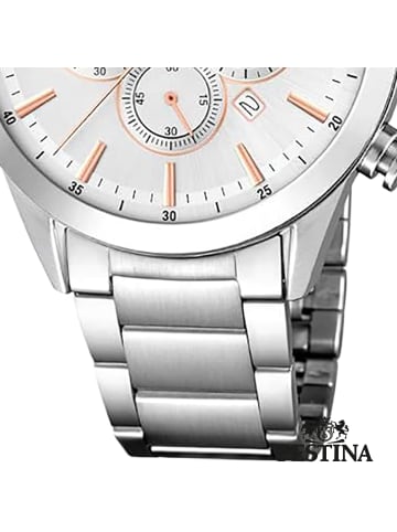 Festina Chronograph-Armbanduhr Festina Timeless Chronograph silber groß (ca. 43,5mm)
