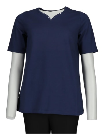 GOLDNER T-Shirt Halbarm Basic-Shirt aus Baumwolle in marine