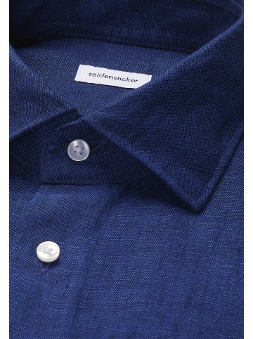 Seidensticker Leinenhemd Shaped in Dunkelblau