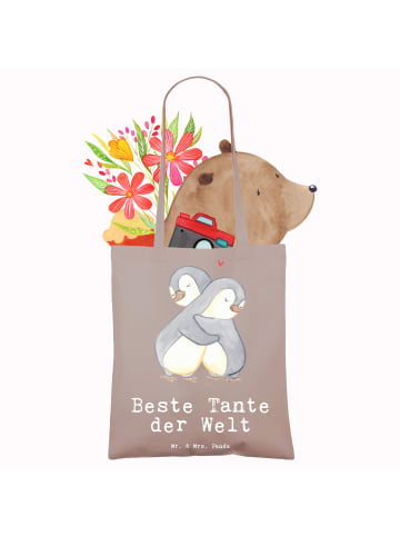 Mr. & Mrs. Panda Schultasche Pinguin Beste Tante der Welt mit Sp... in Braun Pastell