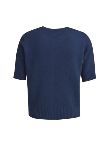 Milano Italy Cardigan mit Rundhalsausschnitt und halblangen Ärmeln in Navy