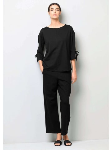 Alba Moda Bindeband-Shirt mit U-Boot-Ausschnitt in schwarz