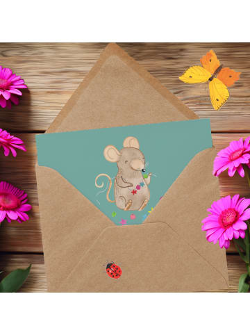 Mr. & Mrs. Panda Grußkarte Erzieherin Chaos mit Spruch in Meeresbrise