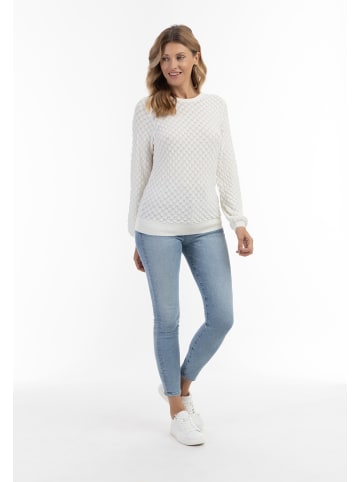 Usha Strick Pullover in Wollweiss