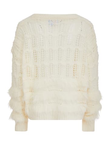 Poomi Damen Strickjacke in Wollweiss