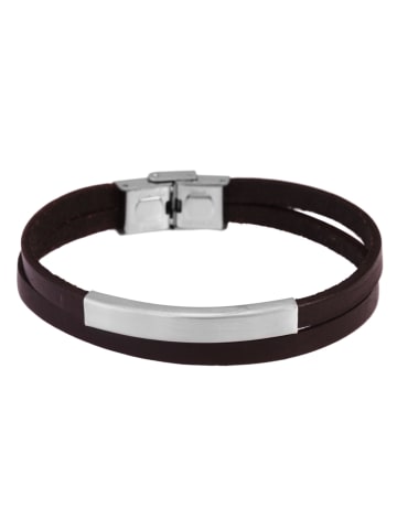 Adeliás Unisex Armband aus Leder 21 cm in braun