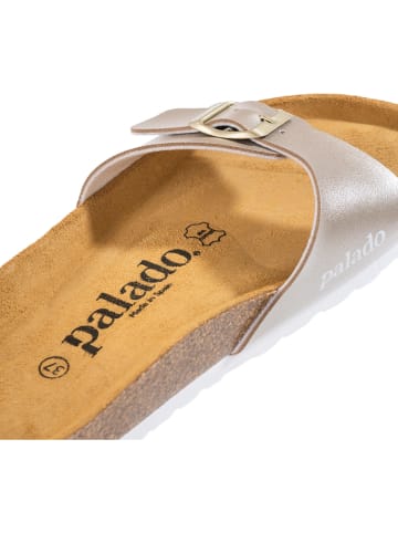 Palado Pantoletten Malta Metallic in Beige/Weiß
