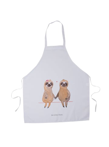Mr. & Mrs. Panda Kellnerschürze Faultier Pärchen ohne Spruch in Weiß