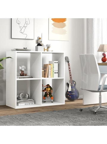 COSTWAY Bücherregal mit 4 Fächern in Weiß