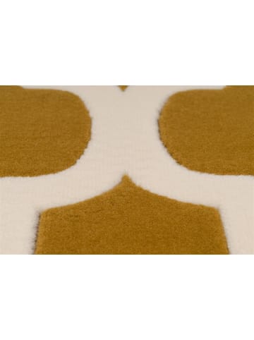 Kayoom Kurzflor Teppich Manolya 209 in gold - elfenbein - rechteckig