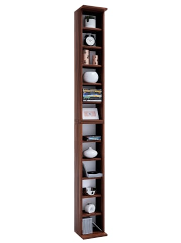 VCM  Holz CD DVD Stand Aufbewahrung Deko Regal Bigol in Kern-Nussbaum