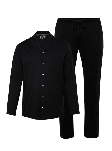 JP1880 Langer Schlafanzug in schwarz