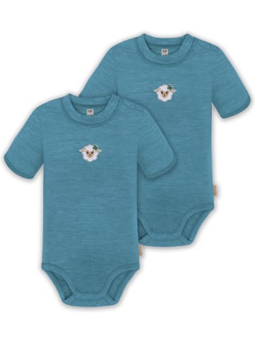Normani Outdoor Sports 2x Baby Merino Kurzarm Body in Blau