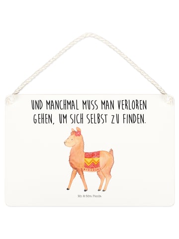 Mr. & Mrs. Panda Schild Alpaka Stolz mit Spruch in Weiß