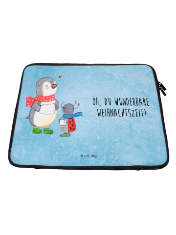 Mr. & Mrs. Panda Laptophülle Smörle Winterzeit mit Spruch in Eisblau