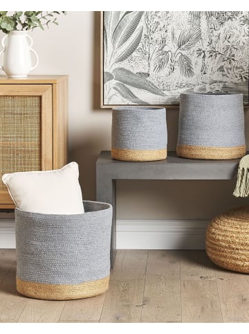 Beliani 3er-Set Korb BASIMA in Beige/Grau