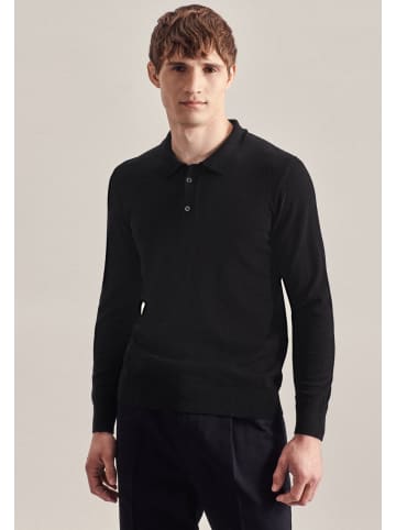 Seidensticker Polo-Shirt Tailliert (Slim-Fit) in Schwarz