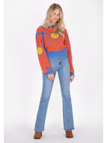 IZIA Damen Pullover in Orange Blau