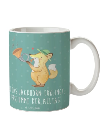 Mr. & Mrs. Panda Becher Jagdhorn Melodie mit Spruch in Meeresbrise