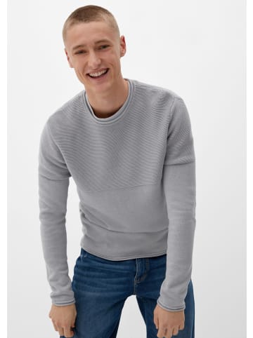 QS Strickpullover in 9400_grau meliert