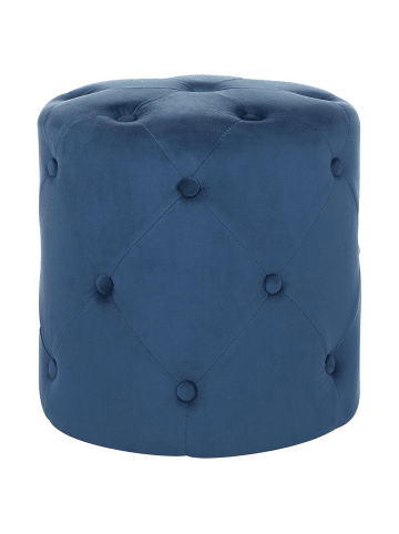 Beliani Pouf COROLLA in Blau - (W) 40 x (H) 40 x (L) 40 cm