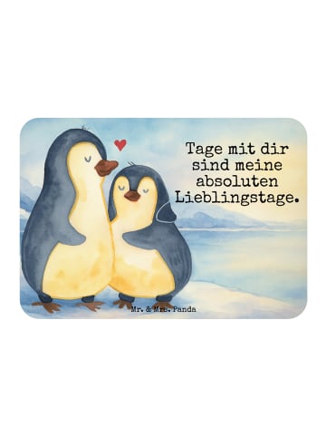 Mr. & Mrs. Panda Magnet Pinguin umarmen Design mit Spruch in Weiß