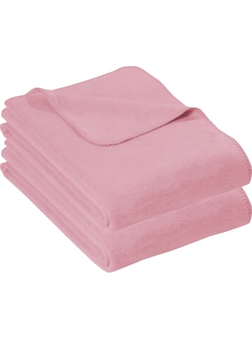 Erwin Müller Baumwolle Wohndecke 2er-Pack in altrosa