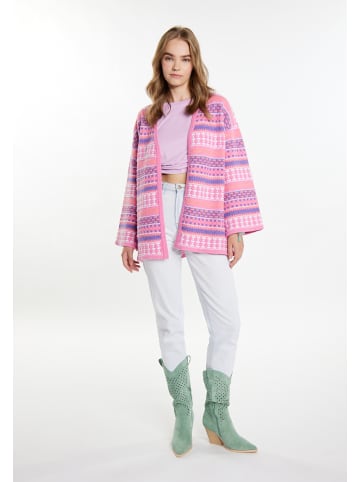 IZIA Damen Cardigan in Pink Mehrfarbig