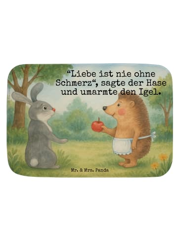Mr. & Mrs. Panda duschmatte Hase Igel Design mit Spruch in Weiß