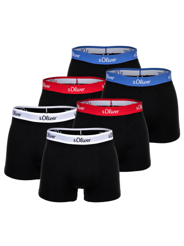 S. Oliver Boxershort 6er Pack in Schwarz Kontrast