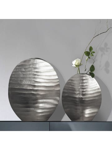 FineBuy Blumentopf in Silber / Aluminium / 26x14x31