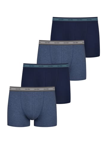 NUR DER Retro Pants Boxer GOTS Organic Cotton in blau/blau melange