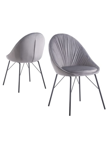 B&D Home 2er-Set: Esszimmerstuhl MILA in Grau - (B)50,5 x (H)84,5 x (T)62 cm