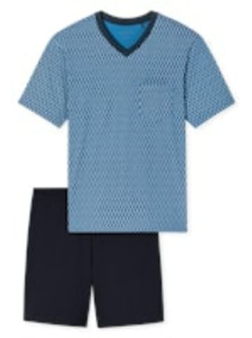 Schiesser Pyjama lang für Herren in blau