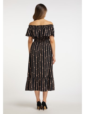 faina Maxikleid Mit Allover-Print in Schwarz