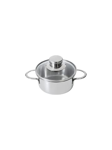 Riess Mini Bratentopf mit Glasdeckel Edelstahl Induktion in Schwarz