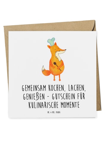 Mr. & Mrs. Panda Geschenkgutschein Kochkurs Erlebnisse mit Spruch in Weiß