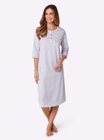 WITT WEIDEN Nachthemd in steingrau-gestreift