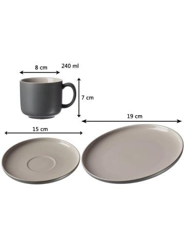 Ritzenhoff & Breker 12-tlg. Kaffeeservice Jasper in – in grau