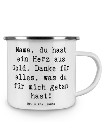 Mr. & Mrs. Panda Kaffeepott Spruch Mama Herz Gold mit Spruch in Weiß