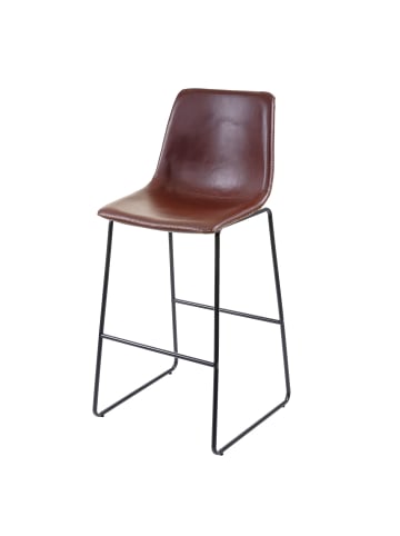 MCW 2er-Set Barhocker E54, Kunstleder braun