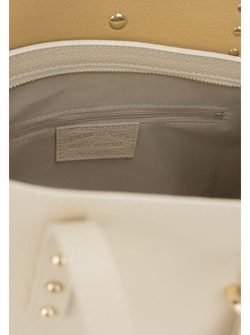 Usha Leder Shopper in Creme