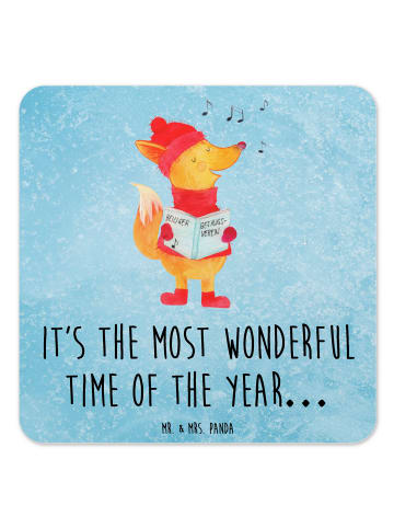 Mr. & Mrs. Panda Coaster Fuchs Sänger mit Spruch in Eisblau