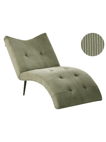 Beliani Chaiselongue QUILLY in Grün/Schwarz - (W) 83 x (H) 97 x (L) 153 cm