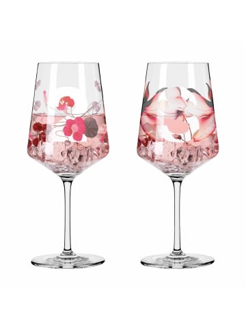 RITZENHOFF 2er Set Aperitifgläser Blumen und Zahlen Sommersonett 544 ml in transparent