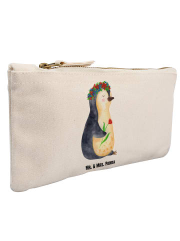 Mr. & Mrs. Panda Pouch Pinguin Blumen ohne Spruch in Weiß